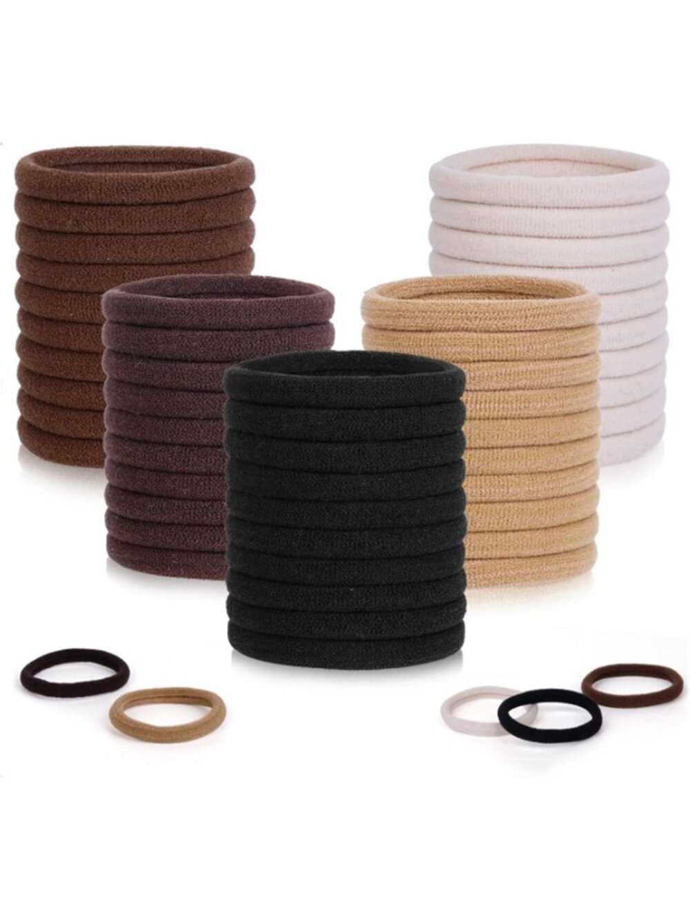 100 Pcs No Damage Elastic Hair Ties - Thick Seamless Ponytail Holders for Women